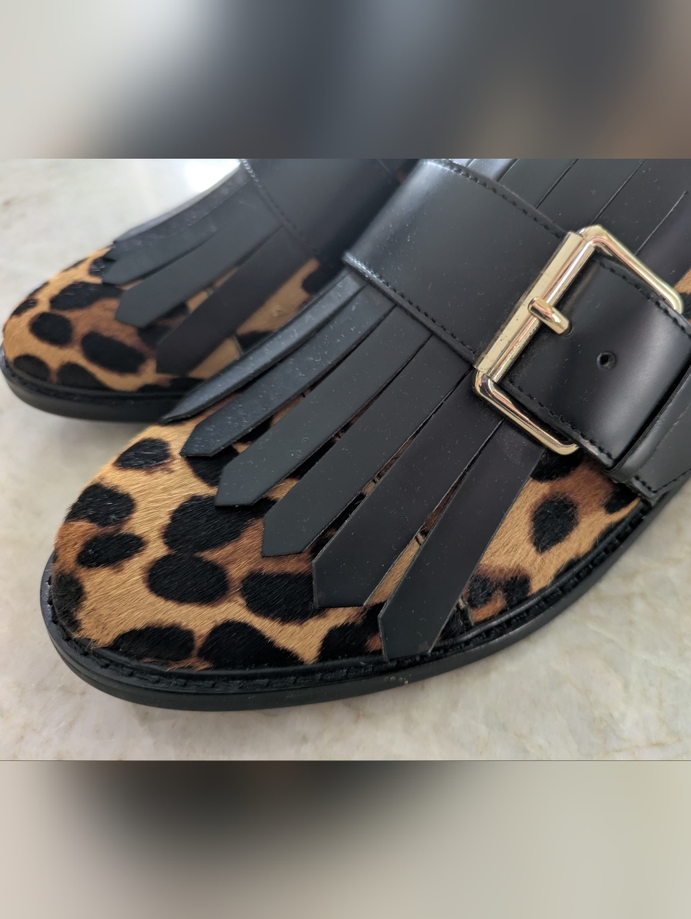 NEW J. Crew Leopard Print Real Calf Hair Loafers ~ Sz 7.5 - Picture 3 of 7